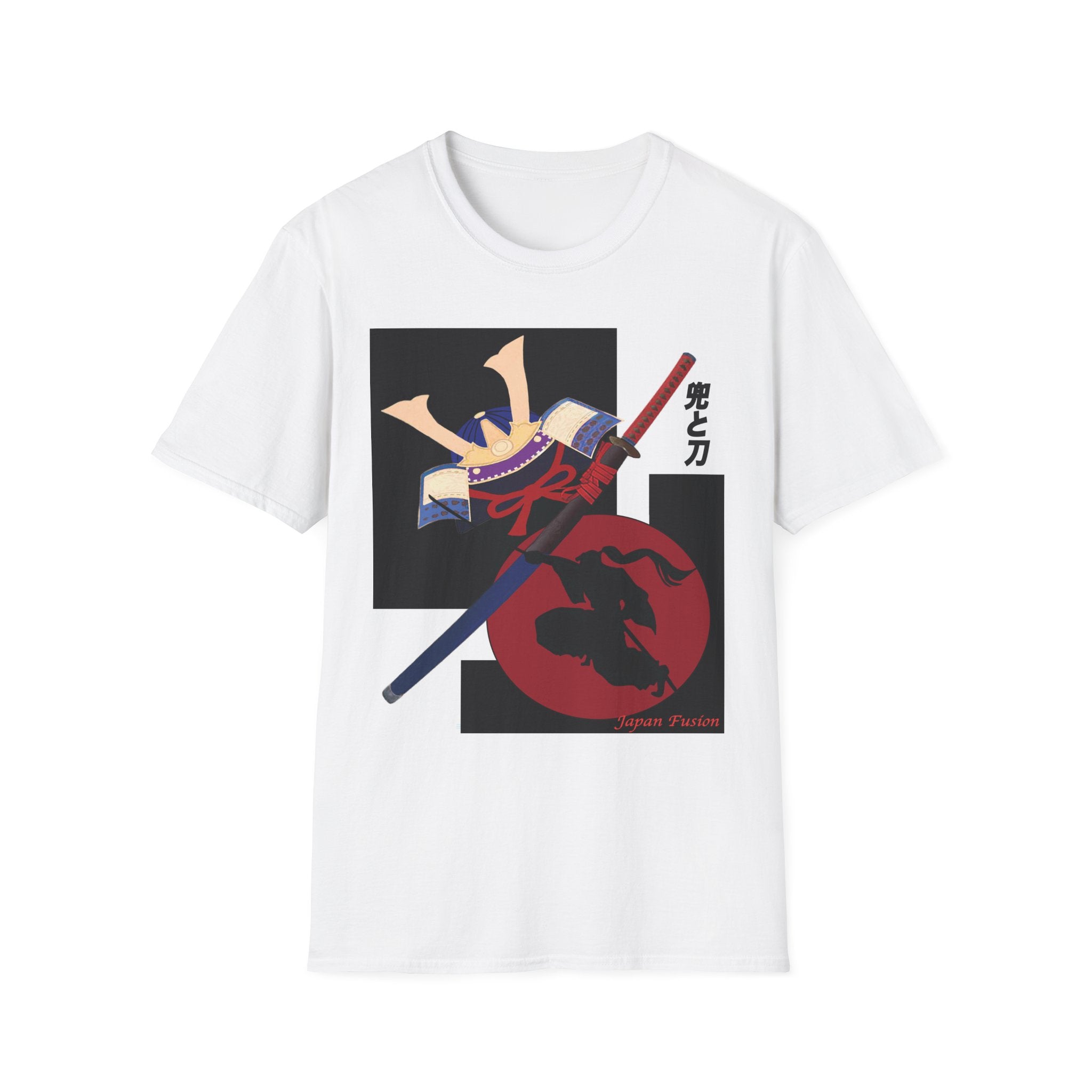 Japan Fusion - Kabuto & Katana - Unisex Softstyle T-Shirt | Japanese Apparel