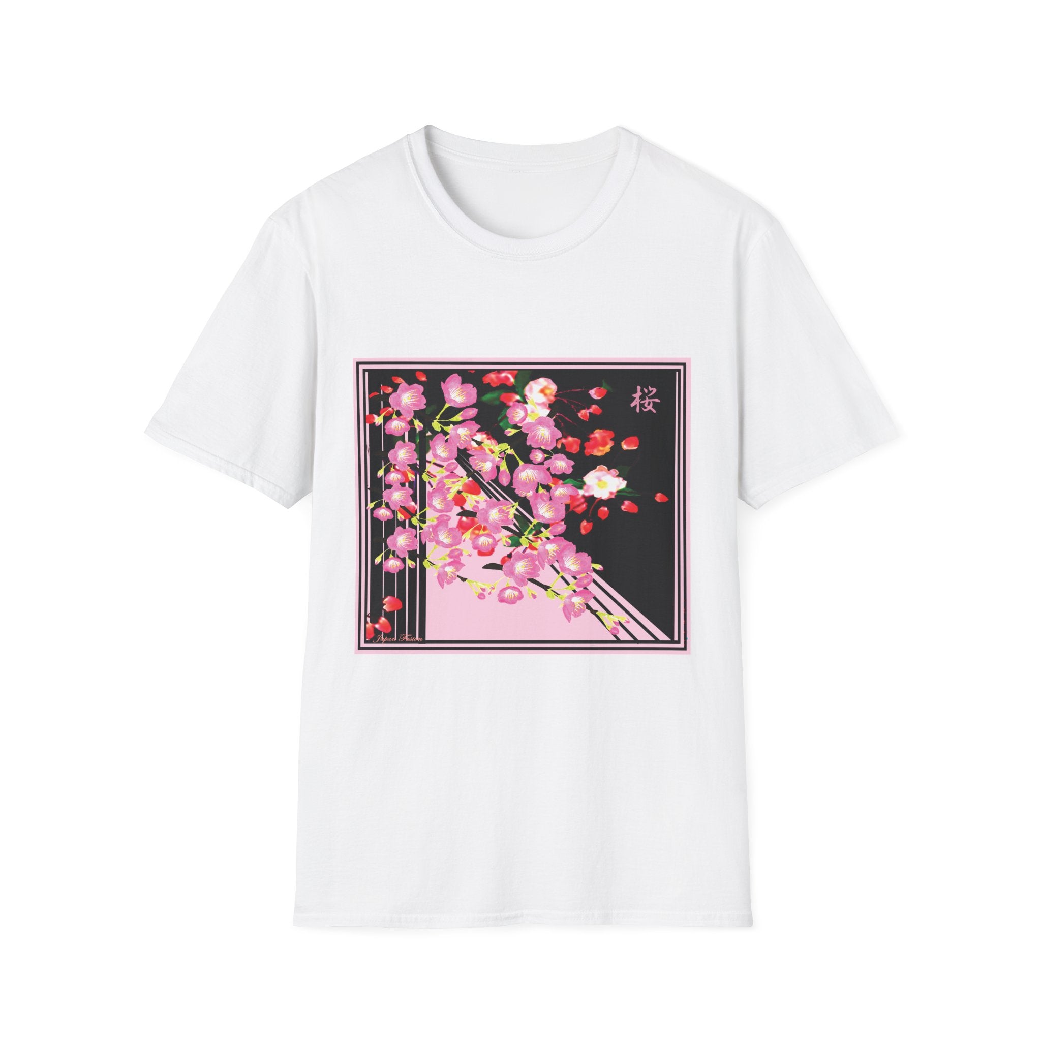 Japan Fusion - Linear Sakura - Unisex Softstyle T-Shirt | Japanese Apparel