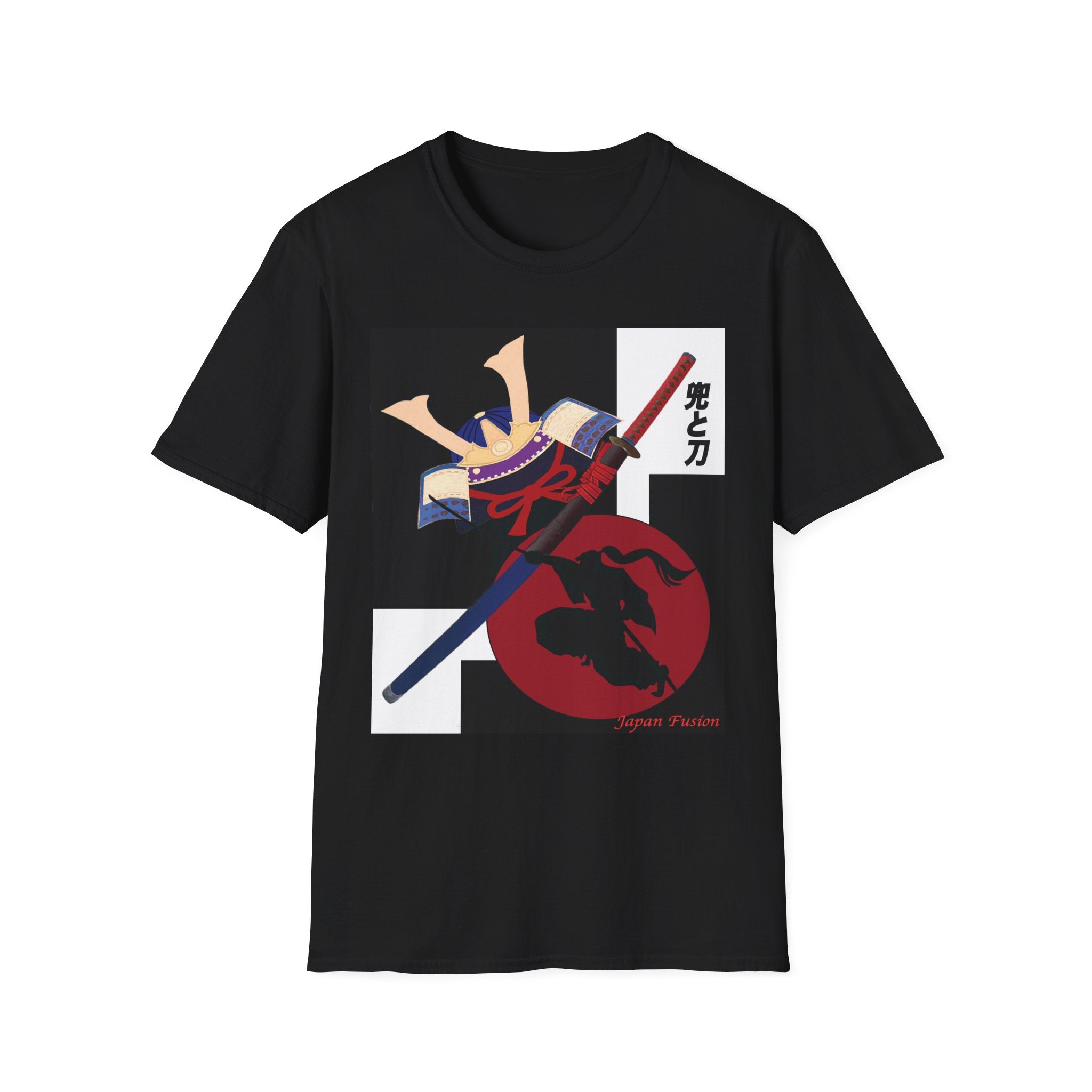 Japan Fusion - Kabuto & Katana - Unisex Softstyle T-Shirt | Japanese Apparel