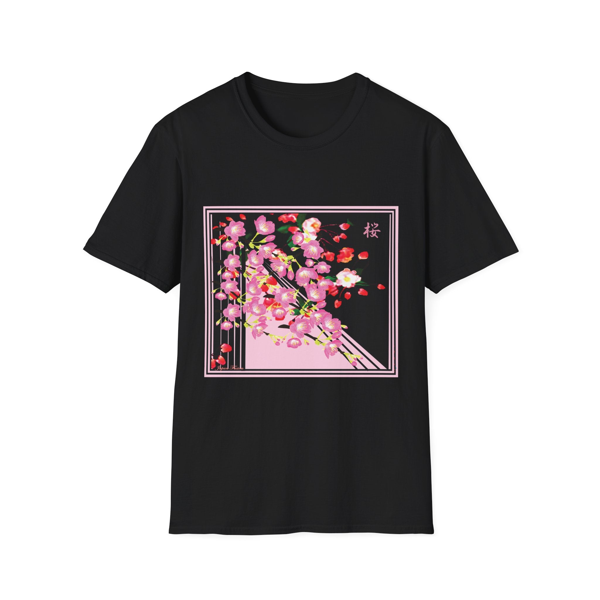Japan Fusion - Linear Sakura - Unisex Softstyle T-Shirt | Japanese Apparel