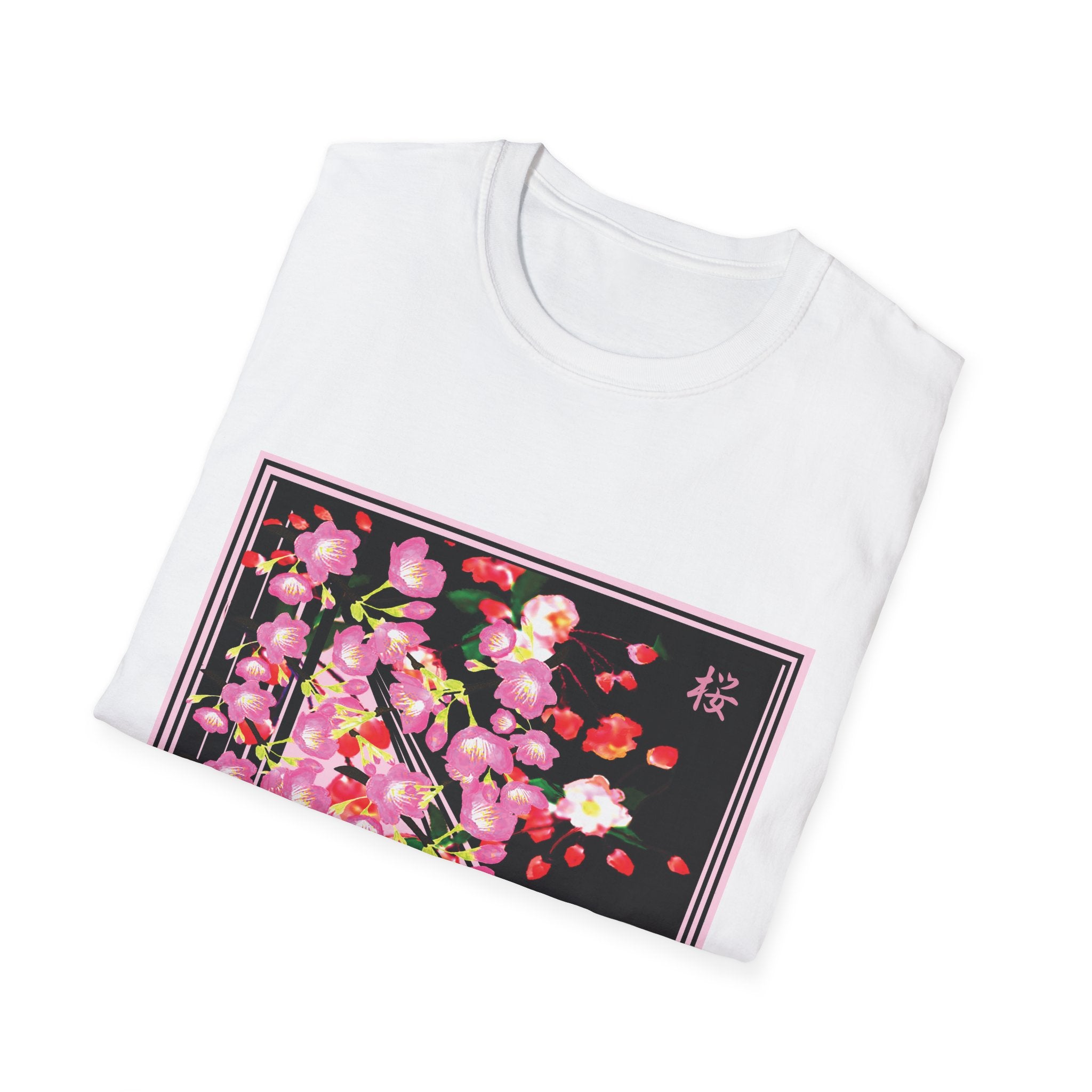 Japan Fusion - Linear Sakura - Unisex Softstyle T-Shirt | Japanese Apparel